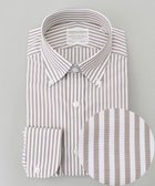 【五大陸/gotairiku / MEN】の【形態安定】PREMIUMPLEATS_ボタンダウンカラー 通年ドレスシャツ_ストライプ(25年春夏モデル) ダークブラウンストライプ|ID: prp329100004665054 ipo3291000000034387569
