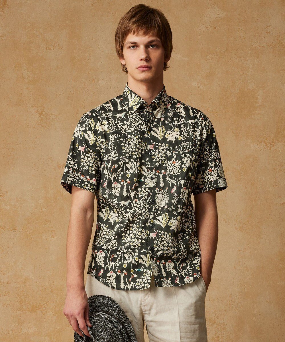 【ジョセフ アブード/JOSEPH ABBOUD / MEN】の【新作・英国・リバティ社】リバティタナローンプリント 半袖シャツ インテリア・キッズ・メンズ・レディースファッション・服の通販 founy(ファニー) 　ファッション　Fashion　メンズファッション　Fashion for Men　トップス・カットソー　Cut & Sew Tops　メンズシャツ　Shirts　春　Spring　ショート　Short, Short Length　シルク　Silk, 100% Silk　シンプル　Simple, Minimal　ストレート　Straight, Straight Cut　スラックス　Slacks, Dress Pants　デニム　Denim, Jeans Material　ドレープ　Drape, Draping Fabric　半袖　Short Sleeve, Half Sleeve　リラックス　Relax, Relaxed Fit　S/S・春夏　SS, Spring/Summer, Warm Season　夏　Summer　エレガント 上品　Elegant　ビジネス 仕事 通勤　Business / Work / Commuting　オリーブ系6|ID: prp329100004665060 ipo3291000000033745670
