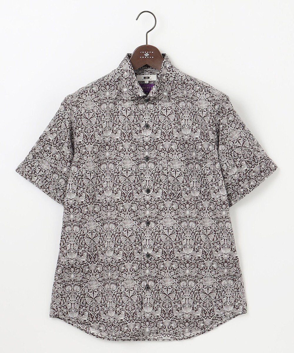 【ジョセフ アブード/JOSEPH ABBOUD / MEN】の【新作・英国・リバティ社】リバティタナローンプリント 半袖シャツ インテリア・キッズ・メンズ・レディースファッション・服の通販 founy(ファニー) 　ファッション　Fashion　メンズファッション　Fashion for Men　トップス・カットソー　Cut & Sew Tops　メンズシャツ　Shirts　春　Spring　ショート　Short, Short Length　シルク　Silk, 100% Silk　シンプル　Simple, Minimal　ストレート　Straight, Straight Cut　スラックス　Slacks, Dress Pants　デニム　Denim, Jeans Material　ドレープ　Drape, Draping Fabric　半袖　Short Sleeve, Half Sleeve　リラックス　Relax, Relaxed Fit　S/S・春夏　SS, Spring/Summer, Warm Season　夏　Summer　エレガント 上品　Elegant　ビジネス 仕事 通勤　Business / Work / Commuting　ダークブラウン系6|ID: prp329100004665060 ipo3291000000033745671