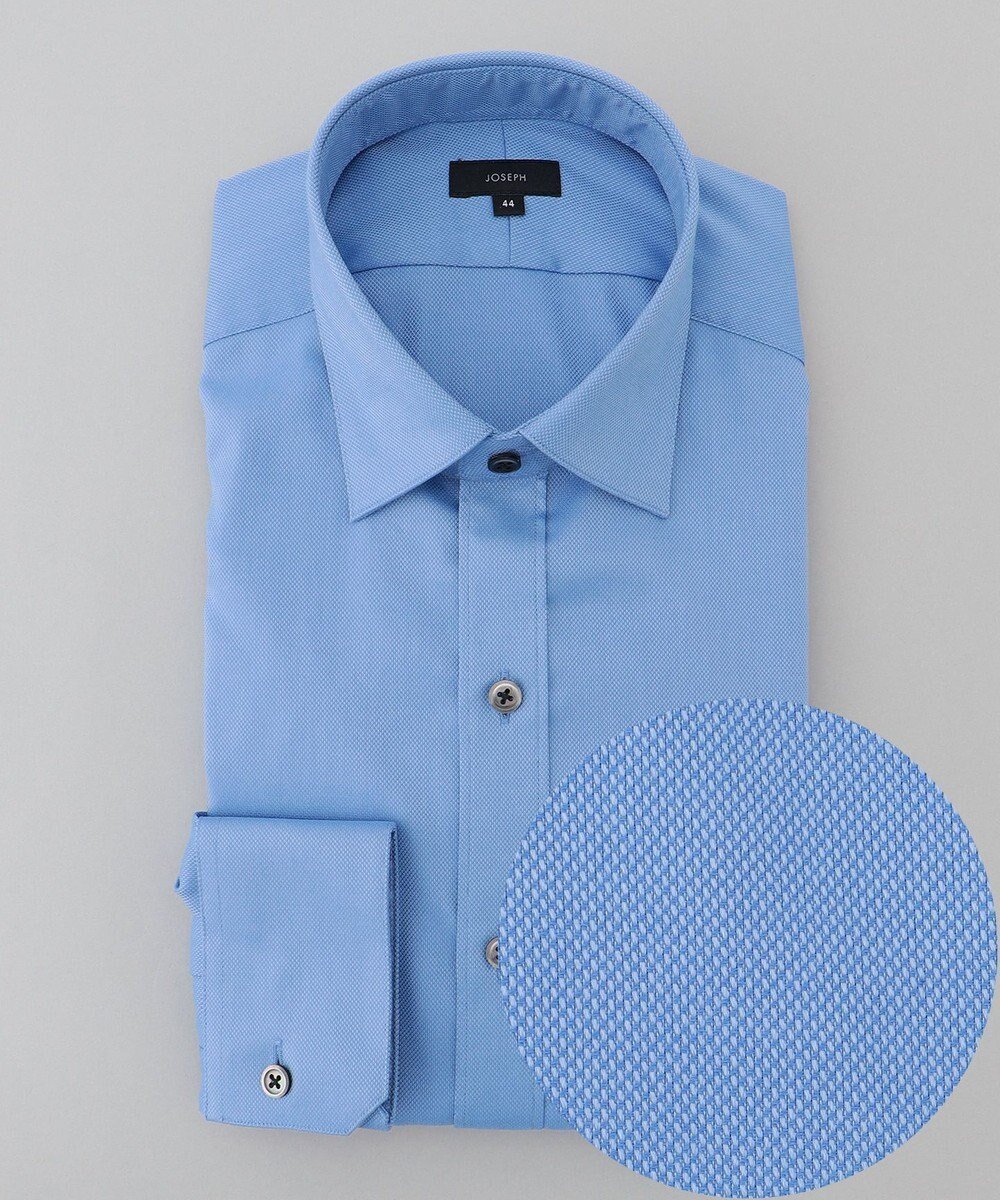 【ジョゼフ オム/JOSEPH HOMME / MEN】のスーピマロイヤルオックス レギュラーカラー ドレスシャツ インテリア・キッズ・メンズ・レディースファッション・服の通販 founy(ファニー) 　ファッション　Fashion　メンズファッション　Fashion for Men　トップス・カットソー　Cut & Sew Tops　メンズシャツ　Shirts　カフス　Cuff Design　シンプル　Simple, Minimal　ドレス　Dress, One-Piece　レギュラー　Regular, Standard Fit　エレガント 上品　Elegant　夏　Summer　春　Spring　S/S・春夏　SS, Spring/Summer, Warm Season　ダルブルー系|ID: prp329100004665062 ipo3291000000034337639