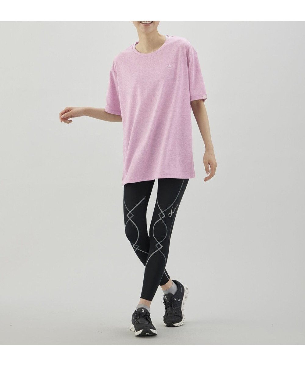 【シーダブリューエックス/CW-X】の【UNISEX】 CW-X トップス Tシャツ 半袖 3分袖 Uネック 吸汗速乾(本体) ユニセックス DLR115 /ワコール インテリア・キッズ・メンズ・レディースファッション・服の通販 founy(ファニー) 　ファッション　Fashion　レディースファッション　Fashion for Women　トップス・カットソー　Cut & Sew Tops　シャツ・ブラウス・オフィスカジュアル　Elegant Blouses & Button-Ups　ロングTシャツ・Tシャツ　Longline T-Shirts & Tees　新作・新入荷　New Arrivals / New In　ユニセックス　Unisex, Genderless　半袖　Short Sleeve, Half Sleeve　パープル|ID: prp329100004665088 ipo3291000000033745880
