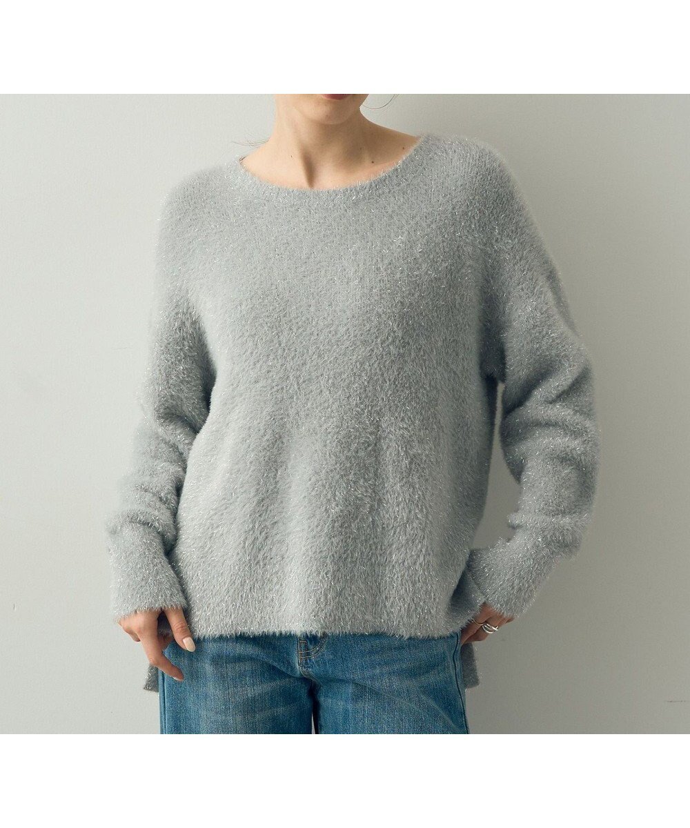 【イェッカ ヴェッカ/YECCA VECCA】のラメシャギーニット インテリア・キッズ・メンズ・レディースファッション・服の通販 founy(ファニー) 　ファッション　Fashion　レディースファッション　Fashion for Women　トップス・カットソー　Cut & Sew Tops　ニット　Knit Tops & Sweaters　おすすめ　Recommended / Our Picks　スリット　Slit, Slit Detail　セーター　Sweater, Knitwear　フェミニン　Feminine, Girly　ポケット　Pocket, Pocket Detail　夏　Summer　春　Spring　S/S・春夏　SS, Spring/Summer, Warm Season　Light Gray|ID: prp329100004665104 ipo3291000000033832708