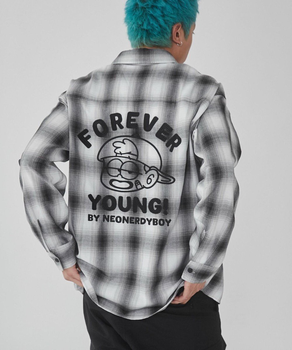 【ウィゴー/WEGO】の【ユニセックス着用ITEM】グラフィックオンブレチェックシャツ(LS) インテリア・キッズ・メンズ・レディースファッション・服の通販 founy(ファニー) 　ファッション　Fashion　レディースファッション　Fashion for Women　トップス・カットソー　Cut & Sew Tops　シャツ・ブラウス・オフィスカジュアル　Elegant Blouses & Button-Ups　インナー　Innerwear　春　Spring　秋　Autumn　カーゴパンツ　Cargo Pants, Utility Pants　グラフィック　Graphic, Graphic Design　スマホ　Smartphone, Mobile Device　チェック　Check, Plaid, Tartan　デニム　Denim, Jeans Material　トレンド　Trend, Trending Now　定番　Standard, Basic Item　羽織　Haori, Light Jacket　リラックス　Relax, Relaxed Fit　ルーズ　Loose, Oversized　ワンポイント　One Point, Statement Accent　冬　Winter / This Winter　S/S・春夏　SS, Spring/Summer, Warm Season　おすすめ　Recommended / Our Picks　夏　Summer　柄2|ID: prp329100004665116 ipo3291000000033746057