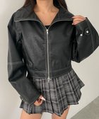 【ウィゴー/WEGO】の配色ステッチWZIPショートブルゾン ブラック|ID: prp329100004665120 ipo3291000000033746070