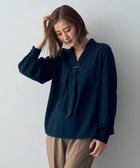 【イェッカ ヴェッカ/YECCA VECCA】のメタルバーボウタイブラウス Navy|ID: prp329100004665126 ipo3291000000033746088