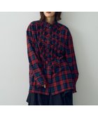 【イェッカ ヴェッカ/YECCA VECCA】のチェック柄フリルデザインロングシャツ Red|ID: prp329100004665128 ipo3291000000033746094