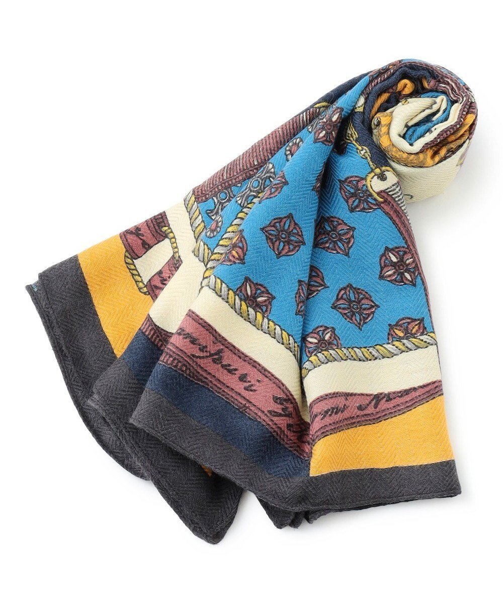【23区/NIJYUSANKU】のmanipuri ウール シルク ストール インテリア・キッズ・メンズ・レディースファッション・服の通販 founy(ファニー) 　ファッション　Fashion　レディースファッション　Fashion for Women　インド　Indian Textile　ショール　Shawl, Wrap　シルク　Silk, 100% Silk　スカーフ　Scarf, Neckwear　ストール　Stole, Wrap　ハンド　Hand, Handmade　プリント　Print, Printed Pattern　A/W・秋冬　Autumn/Winter　ブルー系|ID: prp329100004665138 ipo3291000000033746144