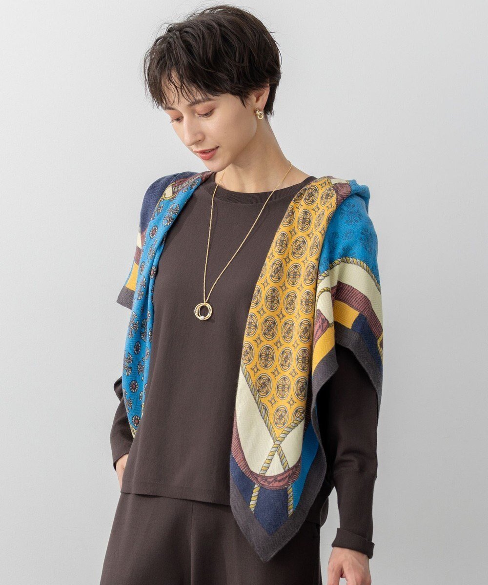 【23区/NIJYUSANKU】のmanipuri ウール シルク ストール インテリア・キッズ・メンズ・レディースファッション・服の通販 founy(ファニー) 　ファッション　Fashion　レディースファッション　Fashion for Women　インド　Indian Textile　ショール　Shawl, Wrap　シルク　Silk, 100% Silk　スカーフ　Scarf, Neckwear　ストール　Stole, Wrap　ハンド　Hand, Handmade　プリント　Print, Printed Pattern　A/W・秋冬　Autumn/Winter　ブルー系|ID: prp329100004665138 ipo3291000000033880851