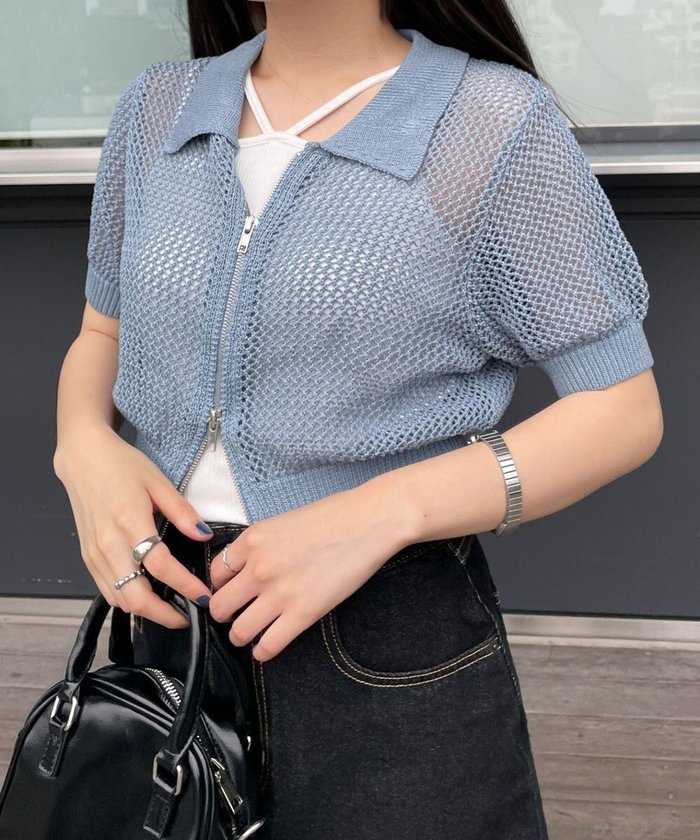 【ウィゴー/WEGO】のWZIPニットカーデ インテリア・キッズ・メンズ・レディースファッション・服の通販 founy(ファニー) https://founy.com/ ファッション Fashion レディースファッション Fashion for Women トップス・カットソー Cut & Sew Tops ニット Knit Tops & Sweaters カーディガン・羽織り Layered Style Cardigans インナー Innerwear 春 Spring カーディガン Cardigan, Knitwear ガーリー Girly, Feminine Style サマー Summer, Summer Style ショート Short, Short Length シンプル Simple, Minimal ジップ Zip, Zipper スマホ Smartphone, Mobile Device 透かし Cut-Out, Lacework ダブル Double, Double-Breasted デニム Denim, Jeans Material ボトム Bottoms, Lower Wear メッシュ Mesh, Net Fabric ロング Long, Long-Length S/S・春夏 SS, Spring/Summer, Warm Season 夏 Summer |ID: prp329100004665143 ipo3291000000033746203