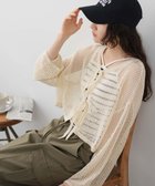 【ウィゴー/WEGO】のメッシュニットカーデ ホワイト|ID: prp329100004665144 ipo3291000000033746234