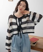 【ウィゴー/WEGO】のメッシュニットカーデ ブラックボーダー|ID: prp329100004665144 ipo3291000000033746235