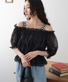 【ウィゴー/WEGO】の【2点セット】キャミSETオーガンジーオフショルブラウス ブラック|ID: prp329100004665145 ipo3291000000033746238