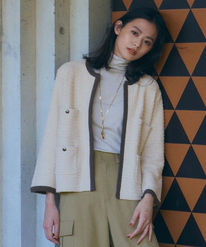 【自由区/JIYU-KU】のツイードライクニット カーディガン インテリア・キッズ・メンズ・レディースファッション・服の通販 founy(ファニー) https://founy.com/ ファッション Fashion レディースファッション Fashion for Women トップス・カットソー Cut & Sew Tops ニット Knit Tops & Sweaters カーディガン・羽織り Layered Style Cardigans カーディガン Cardigan, Knitwear コンパクト Compact, Small Size ジャケット Jacket, Outerwear ツイード Twill, Twill Weave トリミング Trimming, Decorative Edge トレンド Trend, Trending Now ボトム Bottoms, Lower Wear ポケット Pocket, Pocket Detail A/W・秋冬 Autumn/Winter |ID: prp329100004665181 ipo3291000000033746370