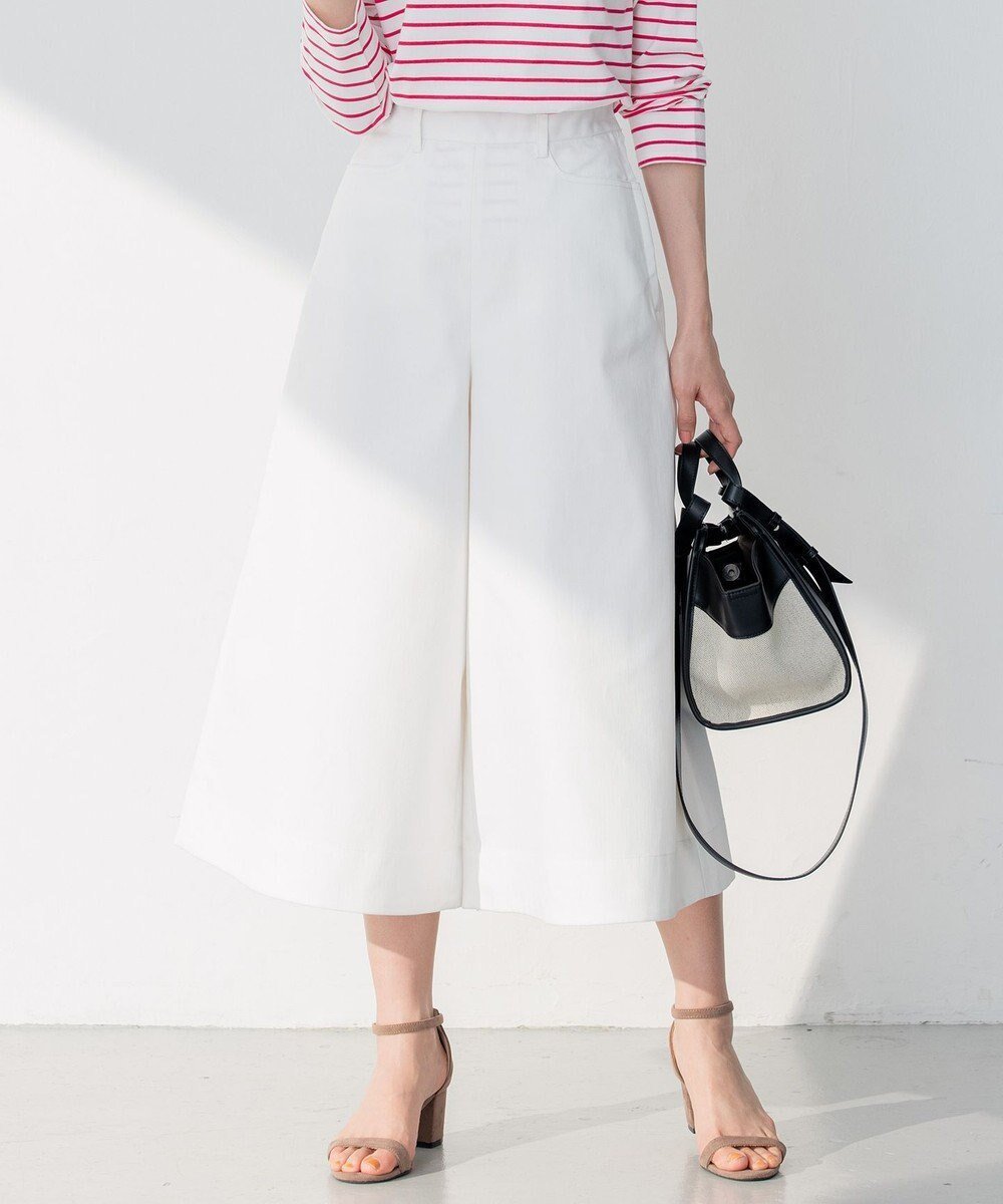 【組曲/KUMIKYOKU】の【洗える】デニムライクギャバ パンツ 人気、トレンドファッション・服の通販 founy(ファニー) 　ファッション　Fashion　レディースファッション　Fashion for Women　パンツ　Pants & Trousers　インディゴ　Indigo Denim　ガウチョパンツ　Gaucho Pants, Culottes　デニム　Denim, Jeans Material　バランス　Balance, Style Balance　フレア　Flare, Flared　エレガント 上品　Elegant　夏　Summer　春　Spring　S/S・春夏　SS, Spring/Summer, Warm Season　洗える　Machine Washable　 other-1|ID: prp329100004665199 ipo3291000000033746454