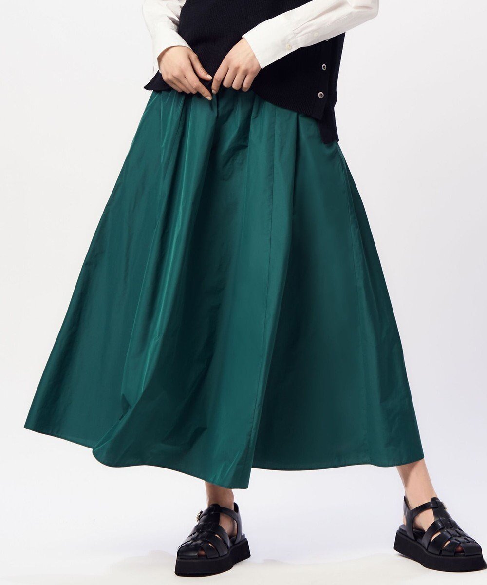 【23区/NIJYUSANKU】の【洗える】ルミエールタフタ フレアスカート インテリア・キッズ・メンズ・レディースファッション・服の通販 founy(ファニー) 　ファッション　Fashion　レディースファッション　Fashion for Women　スカート　Skirts　Aライン・フレアスカート　A-Line & Flared Skirts　2024年　2024　2024春夏・S/S　Spring/Summer 2024 SS24　ギャザー　Gathered, Ruffled　シンプル　Simple, Minimal　タフタ　Taffeta, Structured Fabric　フレア　Flare, Flared　夏　Summer　春　Spring　S/S・春夏　SS, Spring/Summer, Warm Season　洗える　Machine Washable　ダークグリーン系|ID: prp329100004665200 ipo3291000000034188893