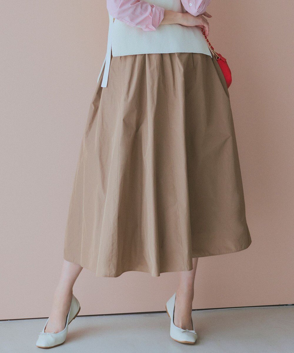 【23区/NIJYUSANKU】の【洗える】ルミエールタフタ フレアスカート インテリア・キッズ・メンズ・レディースファッション・服の通販 founy(ファニー) 　ファッション　Fashion　レディースファッション　Fashion for Women　スカート　Skirts　Aライン・フレアスカート　A-Line & Flared Skirts　2024年　2024　2024春夏・S/S　Spring/Summer 2024 SS24　ギャザー　Gathered, Ruffled　シンプル　Simple, Minimal　タフタ　Taffeta, Structured Fabric　フレア　Flare, Flared　夏　Summer　春　Spring　S/S・春夏　SS, Spring/Summer, Warm Season　洗える　Machine Washable　ブラウン系|ID: prp329100004665200 ipo3291000000034188894