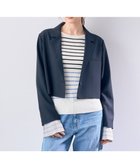 【イェッカ ヴェッカ/YECCA VECCA】のクロップド丈テーラードジャケット Navy|ID: prp329100004665222 ipo3291000000033746574