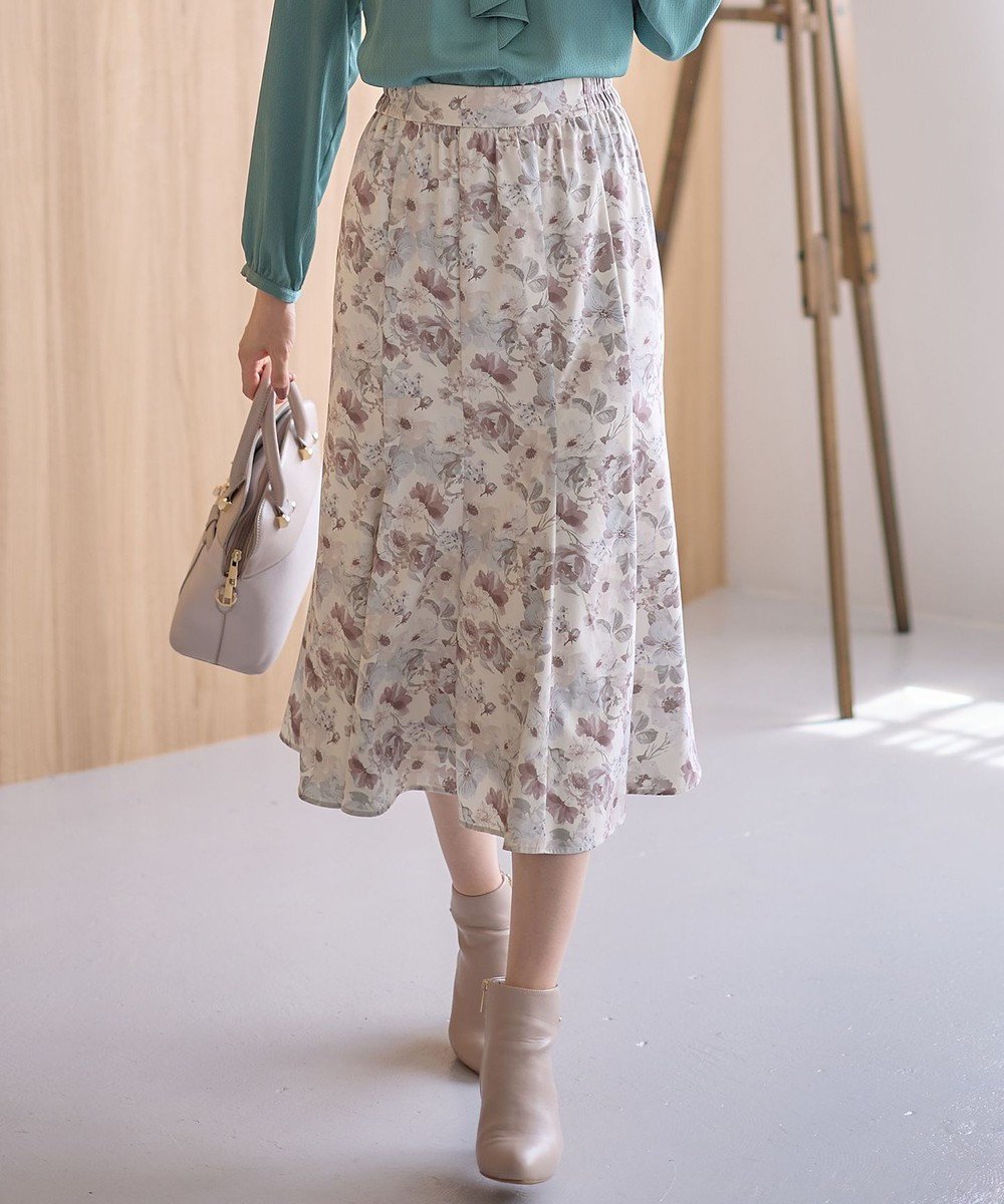 【エニィ スィス/any SiS】の【洗える】フルブルームフラワープリント スカート インテリア・キッズ・メンズ・レディースファッション・服の通販 founy(ファニー) ファッション Fashion レディースファッション Fashion for Women スカート Skirts ストレッチ Stretch, Stretchy Fabric フェミニン Feminine, Girly フラワー Flower, Floral プリント Print, Printed Pattern 洗える Machine Washable A/W・秋冬 Autumn/Winter アイボリー系|ID: prp329100004665226 ipo3291000000034310824