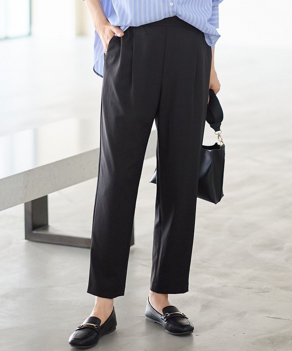 【エニー/ANY】の【6サイズ展開/ウエストゴム】イージーテーパードパンツ インテリア・キッズ・メンズ・レディースファッション・服の通販 founy(ファニー) 　ファッション　Fashion　レディースファッション　Fashion for Women　パンツ　Pants & Trousers　スウェット / スエット　Sweatshirt, Sweatwear　ストレッチ　Stretch, Stretchy Fabric　スニーカー　Sneakers, Trainers　スマホ　Smartphone, Mobile Device　フラット　Flat, Flat Shoes　リラックス　Relax, Relaxed Fit　A/W・秋冬　Autumn/Winter　S/S・春夏　SS, Spring/Summer, Warm Season　再入荷　Restock / Back in Stock　おすすめ　Recommended / Our Picks　夏　Summer　ビジネス 仕事 通勤　Business / Work / Commuting　ブラック|ID: prp329100004665234 ipo3291000000035636703