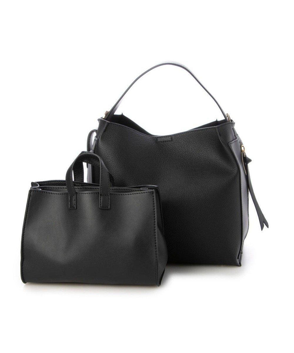 【アンビリオン/UNBILLION】のカシュカシュ cachecache / ミニトート付サイドポケット2wayトーバッグ インテリア・キッズ・メンズ・レディースファッション・服の通販 founy(ファニー) 　ファッション　Fashion　レディースファッション　Fashion for Women　バッグ　Bags　カラフル　Colorful Design　ショルダー　Shoulder, Shoulder Strap　財布　Wallet, Purse　ハンド　Hand, Handmade　ポケット　Pocket, Pocket Detail　ポーチ　Pouch, Small Case　マグネット　Magnet, Magnetic Closure　ミックス　Mix, Mixed Style　モチーフ　Motif, Design Theme　再入荷　Restock / Back in Stock　ブラック|ID: prp329100004665237 ipo3291000000034536165