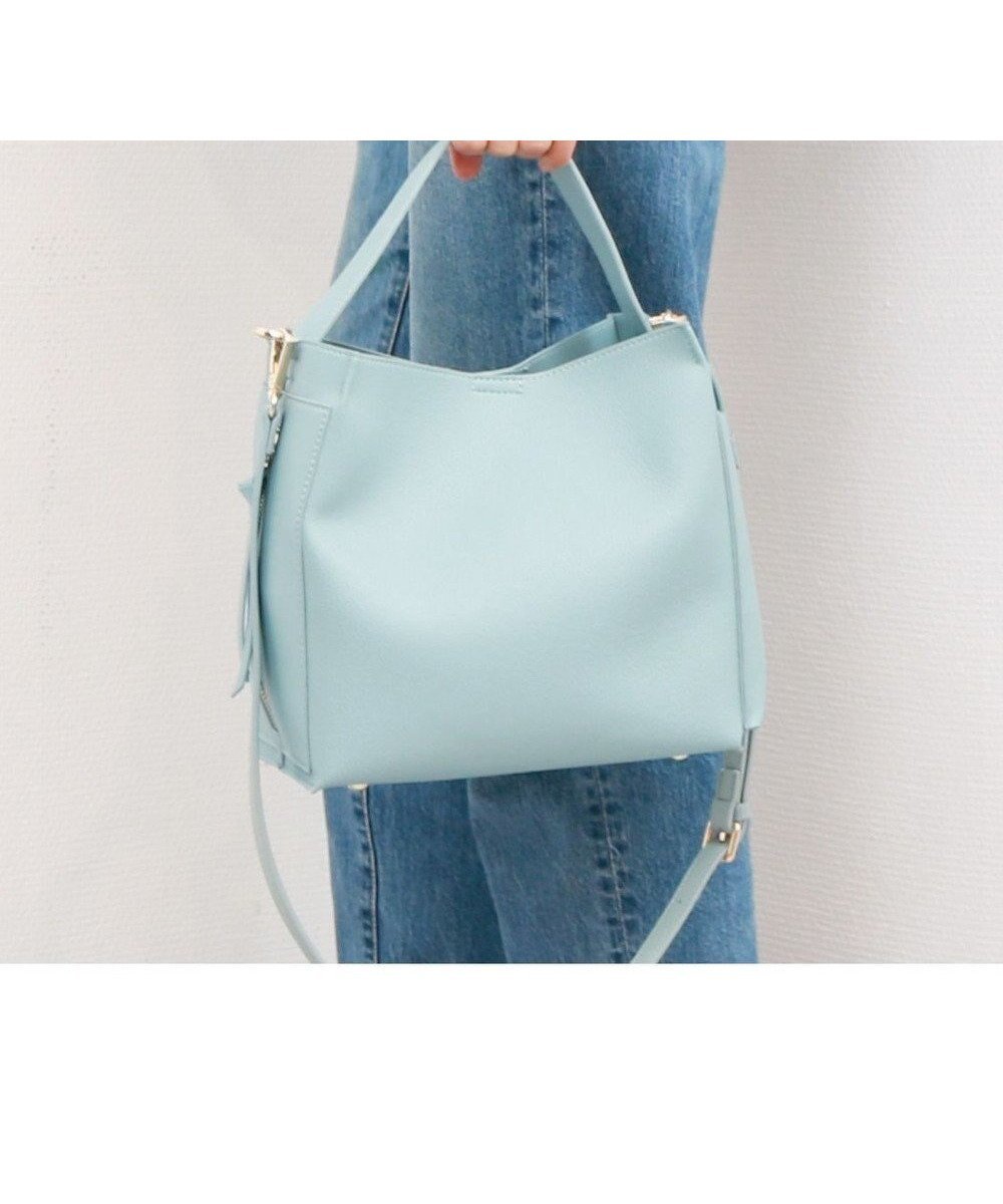 【アンビリオン/UNBILLION】のカシュカシュ cachecache / ミニトート付サイドポケット2wayトーバッグ インテリア・キッズ・メンズ・レディースファッション・服の通販 founy(ファニー) 　ファッション　Fashion　レディースファッション　Fashion for Women　バッグ　Bags　カラフル　Colorful Design　ショルダー　Shoulder, Shoulder Strap　財布　Wallet, Purse　ハンド　Hand, Handmade　ポケット　Pocket, Pocket Detail　ポーチ　Pouch, Small Case　マグネット　Magnet, Magnetic Closure　ミックス　Mix, Mixed Style　モチーフ　Motif, Design Theme　再入荷　Restock / Back in Stock　サックスブルー|ID: prp329100004665237 ipo3291000000034536167