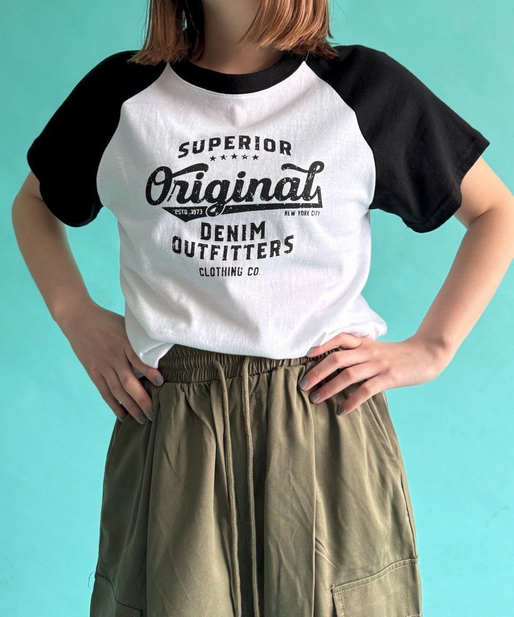 【ウィゴー/WEGO】のロゴラグランT インテリア・キッズ・メンズ・レディースファッション・服の通販 founy(ファニー) 　ファッション　Fashion　レディースファッション　Fashion for Women　トップス・カットソー　Cut & Sew Tops　シャツ・ブラウス・オフィスカジュアル　Elegant Blouses & Button-Ups　ロングTシャツ・Tシャツ　Longline T-Shirts & Tees　カットソー・ベーシックTシャツ　Cut-and-Sewn Tops / Stretch Tees & Basics　おすすめ　Recommended / Our Picks　カットソー　Cut and Sewn Top　スマホ　Smartphone, Mobile Device　デニム　Denim, Jeans Material　半袖　Short Sleeve, Half Sleeve　夏　Summer　春　Spring　S/S・春夏　SS, Spring/Summer, Warm Season　ホワイト|ID: prp329100004665258 ipo3291000000033746724
