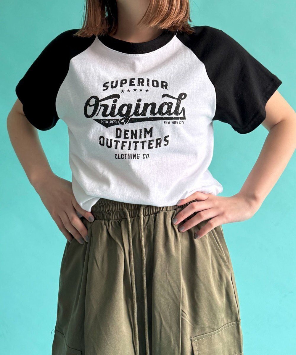 【ウィゴー/WEGO】のロゴラグランT インテリア・キッズ・メンズ・レディースファッション・服の通販 founy(ファニー) 　ファッション　Fashion　レディースファッション　Fashion for Women　トップス・カットソー　Cut & Sew Tops　シャツ・ブラウス・オフィスカジュアル　Elegant Blouses & Button-Ups　ロングTシャツ・Tシャツ　Longline T-Shirts & Tees　カットソー・ベーシックTシャツ　Cut-and-Sewn Tops / Stretch Tees & Basics　おすすめ　Recommended / Our Picks　カットソー　Cut and Sewn Top　スマホ　Smartphone, Mobile Device　デニム　Denim, Jeans Material　半袖　Short Sleeve, Half Sleeve　夏　Summer　春　Spring　S/S・春夏　SS, Spring/Summer, Warm Season　ホワイト|ID: prp329100004665258 ipo3291000000034724710