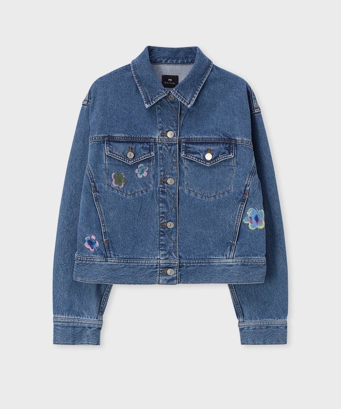 【ポール スミス/Paul Smith】のPS Happy フラワーエンブロイダリー デニムジャケット インテリア・キッズ・メンズ・レディースファッション・服の通販 founy(ファニー) https://founy.com/ ファッション Fashion レディースファッション Fashion for Women アウター Coat / Outerwear Collection レディースジャケット・軽アウター Jackets デニムジャケット / カジュアルアウター Denim Jackets 新作・新入荷 New Arrivals / New In カラフル Colorful Design コンパクト Compact, Small Size ジャケット Jacket, Outerwear デニム Denim, Jeans Material フラワー Flower, Floral モチーフ Motif, Design Theme 夏 Summer S/S・春夏 SS, Spring/Summer, Warm Season A/W・秋冬 Autumn/Winter |ID: prp329100004665301 ipo3291000000033746818