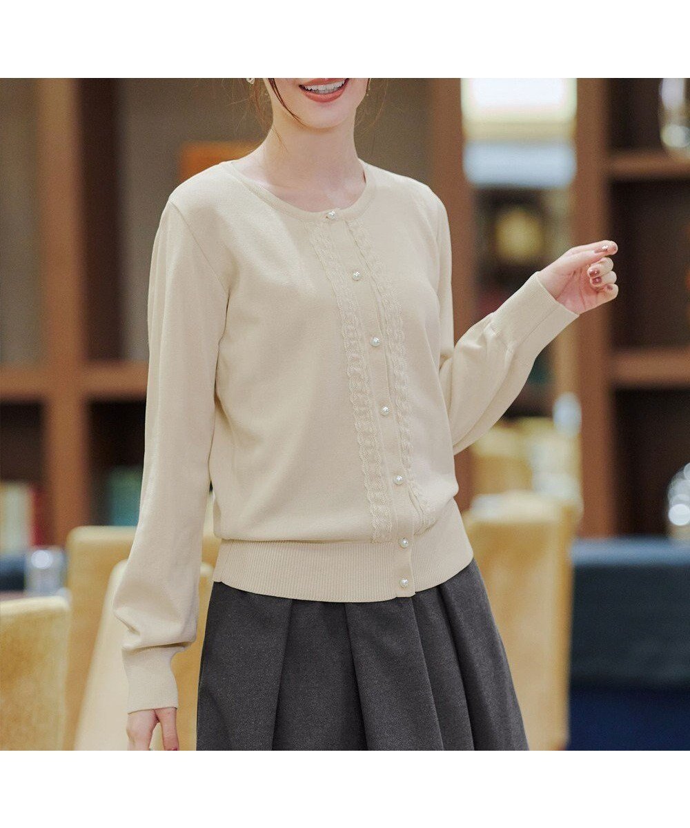 【ティアクラッセ/Tiaclasse】の【洗える】レースカーディガン 人気、トレンドファッション・服の通販 founy(ファニー) 　ファッション　Fashion　レディースファッション　Fashion for Women　トップス・カットソー　Cut & Sew Tops　カーディガン・羽織り　Layered Style Cardigans　アクセサリー　Fashion Accessories　春　Spring　洗える　Machine Washable　秋　Autumn　カーディガン　Cardigan, Knitwear　コンパクト　Compact, Small Size　ショート　Short, Short Length　スリーブ　Sleeve, Long Sleeve / Short Sleeve　チュニック　Tunic, Long Top　長袖　Long Sleeve, Full Sleeve　パール　Pearl, Pearl Accent　フェミニン　Feminine, Girly　フロント　Front, Front Design　ベーシック　Basic, Essential　ボレロ　Bolero, Short Cardigan　ポケット　Pocket, Pocket Detail　ラウンド　Round, Round Neck　レース　Lace, Lace Fabric　楽ちん　Easy Fit, Comfortable　冬　Winter / This Winter　A/W・秋冬　Autumn/Winter　再入荷　Restock / Back in Stock　新作・新入荷　New Arrivals / New In　プチプライス・低価格　Affordable / Budget Price　おすすめ　Recommended / Our Picks　夏　Summer　 other-1|ID: prp329100004665340 ipo3291000000033746950