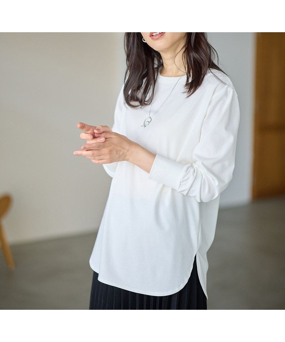 【エニー/ANY】のシャツテールロングスリーブTシャツ インテリア・キッズ・メンズ・レディースファッション・服の通販 founy(ファニー) 　ファッション　Fashion　レディースファッション　Fashion for Women　トップス・カットソー　Cut & Sew Tops　シャツ・ブラウス・オフィスカジュアル　Elegant Blouses & Button-Ups　ロングTシャツ・Tシャツ　Longline T-Shirts & Tees　カットソー・ベーシックTシャツ　Cut-and-Sewn Tops / Stretch Tees & Basics　インナー　Innerwear　カットソー　Cut and Sewn Top　シンプル　Simple, Minimal　スマホ　Smartphone, Mobile Device　デニム　Denim, Jeans Material　A/W・秋冬　Autumn/Winter　再入荷　Restock / Back in Stock　オフ|ID: prp329100004665446 ipo3291000000035601553