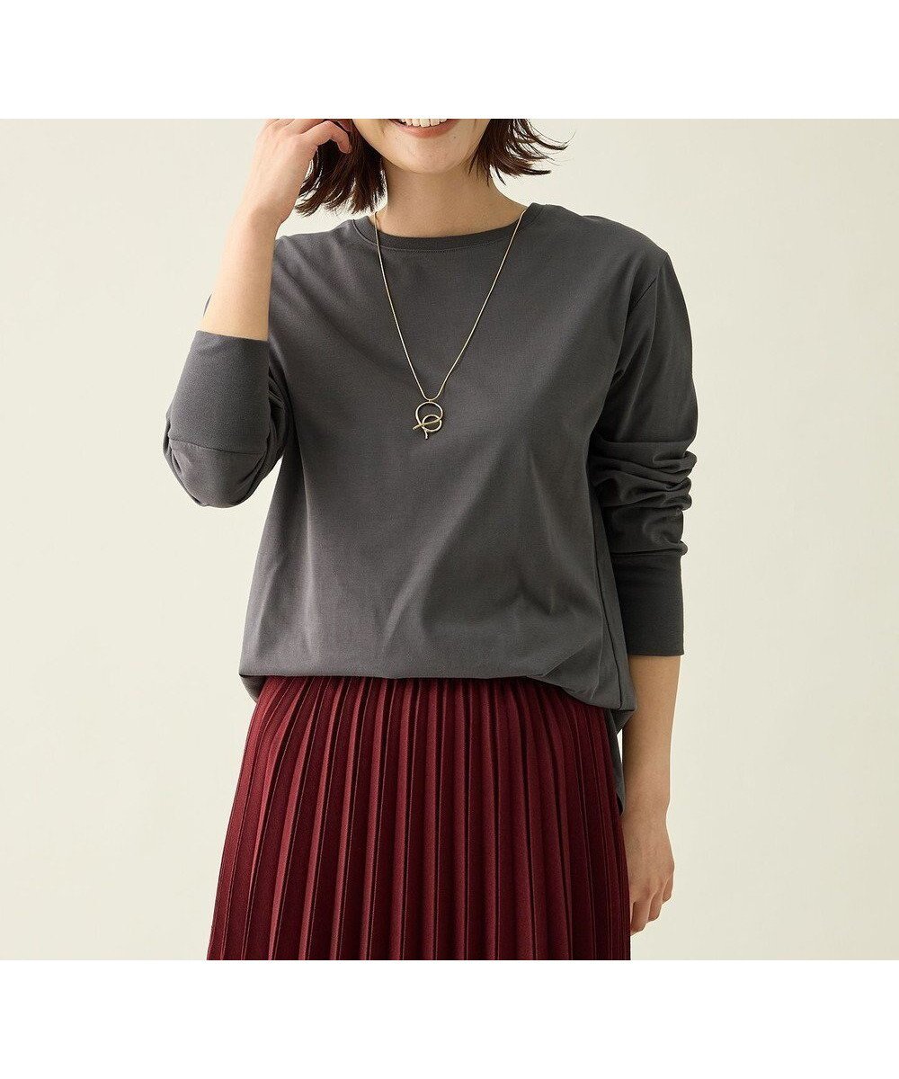 【エニー/ANY】のシャツテールロングスリーブTシャツ インテリア・キッズ・メンズ・レディースファッション・服の通販 founy(ファニー) 　ファッション　Fashion　レディースファッション　Fashion for Women　トップス・カットソー　Cut & Sew Tops　シャツ・ブラウス・オフィスカジュアル　Elegant Blouses & Button-Ups　ロングTシャツ・Tシャツ　Longline T-Shirts & Tees　カットソー・ベーシックTシャツ　Cut-and-Sewn Tops / Stretch Tees & Basics　インナー　Innerwear　カットソー　Cut and Sewn Top　シンプル　Simple, Minimal　スマホ　Smartphone, Mobile Device　デニム　Denim, Jeans Material　A/W・秋冬　Autumn/Winter　再入荷　Restock / Back in Stock　スレート|ID: prp329100004665446 ipo3291000000035601555