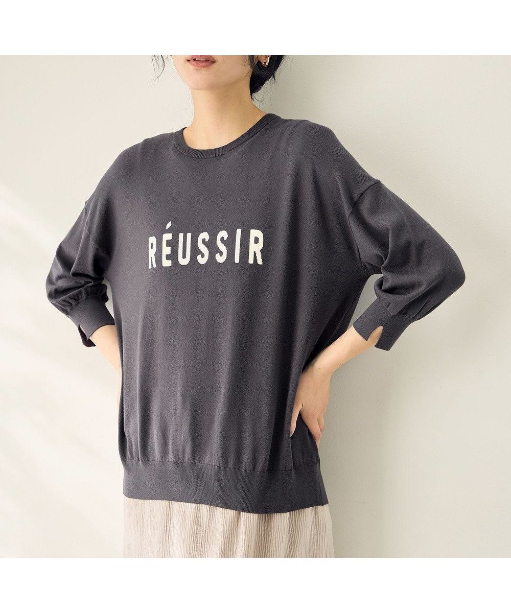 【エニー/ANY】のインターシャロゴニットプルオーバー インテリア・キッズ・メンズ・レディースファッション・服の通販 founy(ファニー) 　ファッション　Fashion　レディースファッション　Fashion for Women　トップス・カットソー　Cut & Sew Tops　ニット　Knit Tops & Sweaters　カジュアルプルオーバー・ニットトップス　Pullovers & Knit Tops / Casual Pullovers　ストレッチ　Stretch, Stretchy Fabric　ストレート　Straight, Straight Cut　スマホ　Smartphone, Mobile Device　スラックス　Slacks, Dress Pants　セーター　Sweater, Knitwear　デニム　Denim, Jeans Material　トレンド　Trend, Trending Now　ボトム　Bottoms, Lower Wear　A/W・秋冬　Autumn/Winter　再入荷　Restock / Back in Stock　新作・新入荷　New Arrivals / New In　スレート×エクリュ|ID: prp329100004665473 ipo3291000000033747388