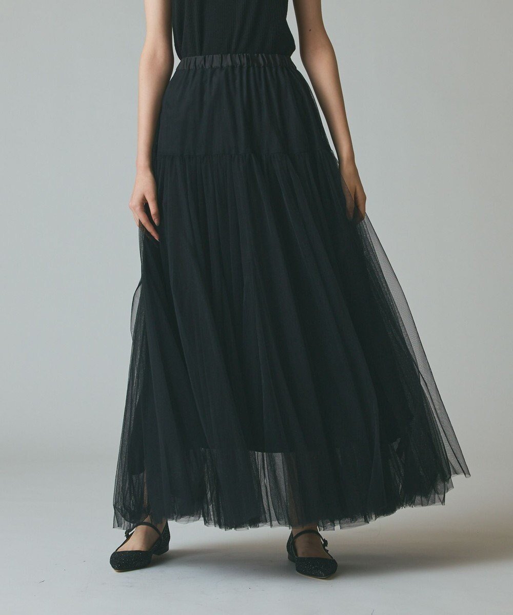 【グレース コンチネンタル/GRACE CONTINENTAL】のチュールボリュームスカート インテリア・キッズ・メンズ・レディースファッション・服の通販 founy(ファニー) ファッション Fashion レディースファッション Fashion for Women スカート Skirts スニーカー Sneakers, Trainers チュール Tulip, Tulip Motif ブルゾン Blouson, Bomber Jacket リュクス Luxury, Elegant, High-End, Chic リラックス Relax, Relaxed Fit ロング Long, Long-Length A/W・秋冬 Autumn/Winter ブラック|ID: prp329100004665511 ipo3291000000033747460
