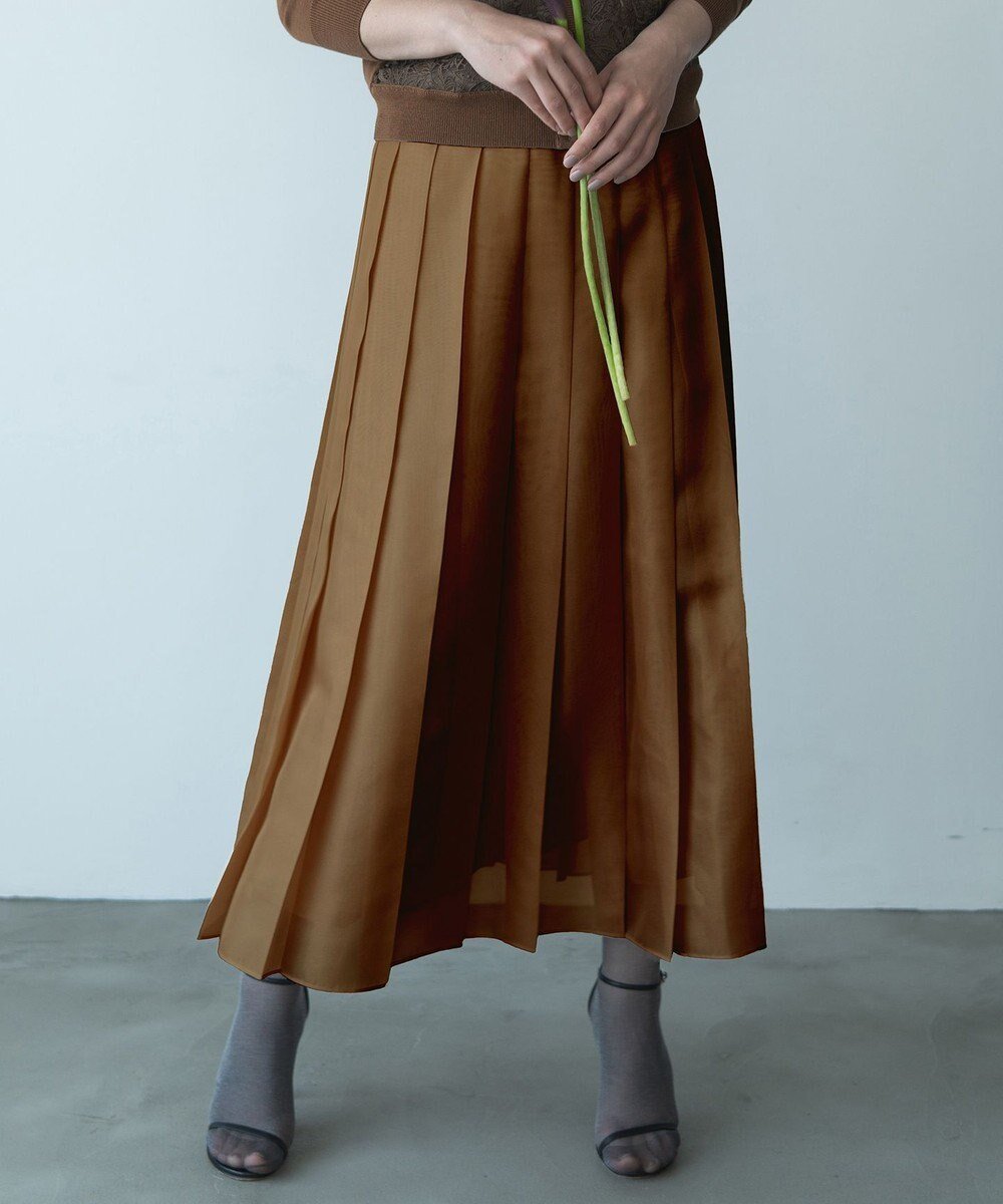 【自由区/JIYU-KU】の【カトリエムブーケ】Jupe brillante プリーツスカート 人気、トレンドファッション・服の通販 founy(ファニー) 　ファッション　Fashion　レディースファッション　Fashion for Women　スカート　Skirts　プリーツスカート / 上品フェミニンスタイル　Pleated Skirts　サテン　Satin, Glossy Fabric　トレンド　Trend, Trending Now　プリーツ　Pleats, Pleated　ミックス　Mix, Mixed Style　メッシュ　Mesh, Net Fabric　モダン　Modern, Contemporary　A/W・秋冬　Autumn/Winter　エレガント 上品　Elegant　 other-1|ID: prp329100004665657 ipo3291000000033747688