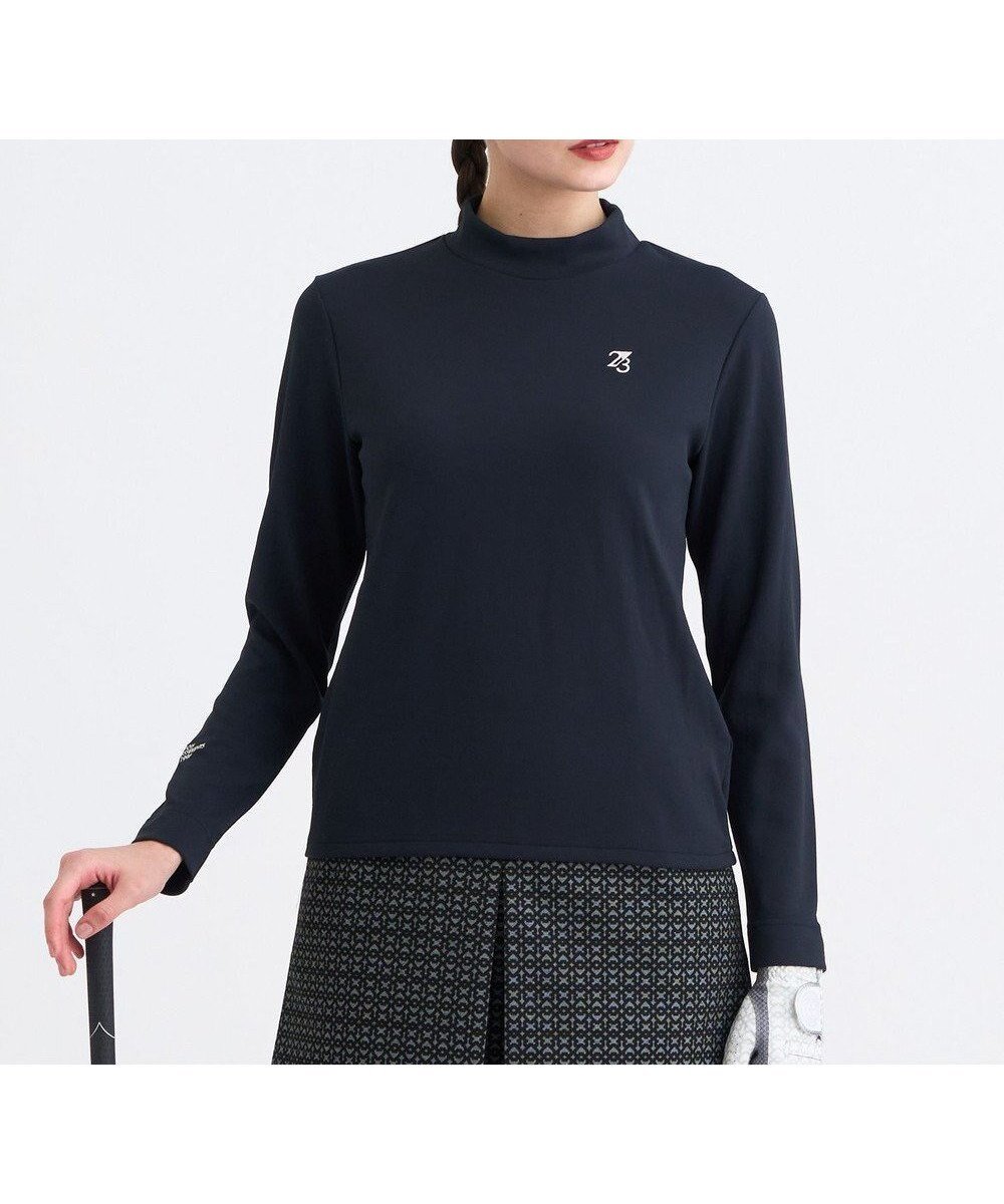 【23区 ゴルフ/NIJYUSANKU GOLF】の【WOMEN】ストレッチダンボールモックネック 吸水速乾 UVカット インテリア・キッズ・メンズ・レディースファッション・服の通販 founy(ファニー) 　ファッション　Fashion　レディースファッション　Fashion for Women　トップス・カットソー　Cut & Sew Tops　レディースパーカー・カジュアルフーディー　Casual Hoodies & Sweatshirts　スウェット・クルーネックトップス　Sweatshirts & Crewnecks / Relaxed Fit Sweat Tops　インナー　Innerwear　コンパクト　Compact, Small Size　吸水　Absorbent, Quick-Dry　シンプル　Simple, Minimal　スウェット / スエット　Sweatshirt, Sweatwear　ストレッチ　Stretch, Stretchy Fabric　スリム　Slim, Slim Fit　パターン　Pattern, Design Print　ボトム　Bottoms, Lower Wear　モックネック　Mock Neck, Short Turtleneck　A/W・秋冬　Autumn/Winter　新作・新入荷　New Arrivals / New In　ゴルフ　Golf　2025年　2025　2025春夏・S/S　Spring/Summer 2025 SS25　ブラック系|ID: prp329100004665814 ipo3291000000033748172