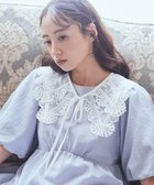 【アースミュージックアンドエコロジー/earth music&ecology】のシアー刺繍レース付け襟 Off White|ID: prp329100004665850 ipo3291000000033748323
