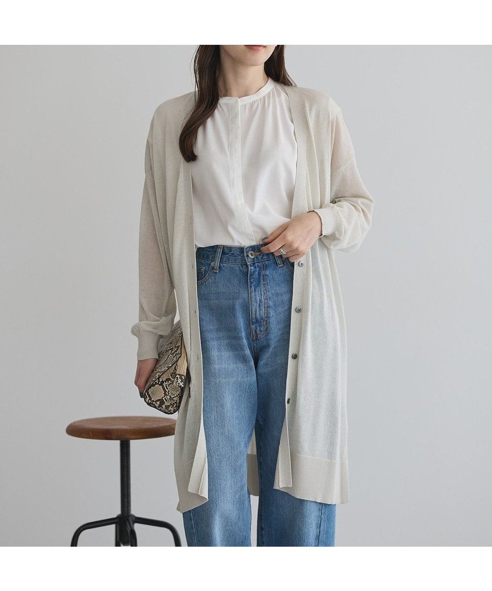【イェッカ ヴェッカ/YECCA VECCA】のシアーニットロング丈カーディガン インテリア・キッズ・メンズ・レディースファッション・服の通販 founy(ファニー) 　ファッション　Fashion　レディースファッション　Fashion for Women　トップス・カットソー　Cut & Sew Tops　ニット　Knit Tops & Sweaters　カーディガン・羽織り　Layered Style Cardigans　おすすめ　Recommended / Our Picks　カーディガン　Cardigan, Knitwear　サマー　Summer, Summer Style　スマート　Smart, Elegant　スリット　Slit, Slit Detail　ポケット　Pocket, Pocket Detail　ロング　Long, Long-Length　エレガント 上品　Elegant　夏　Summer　春　Spring　S/S・春夏　SS, Spring/Summer, Warm Season　Light Beige|ID: prp329100004665925 ipo3291000000035192031