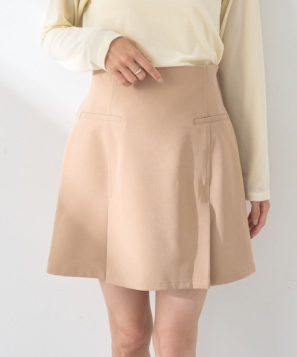 【アースミュージックアンドエコロジー/earth music&ecology】のフロントタックミニスカート インテリア・キッズ・メンズ・レディースファッション・服の通販 founy(ファニー) 　ファッション　Fashion　レディースファッション　Fashion for Women　スカート　Skirts　ミニスカート　Mini Skirts　おすすめ　Recommended / Our Picks　カットソー　Cut and Sewn Top　サイドジップ　Side Zip, Side Zipper　トレンド　Trend, Trending Now　フェミニン　Feminine, Girly　フロント　Front, Front Design　ポケット　Pocket, Pocket Detail　A/W・秋冬　Autumn/Winter　Beige|ID: prp329100004666380 ipo3291000000033750400