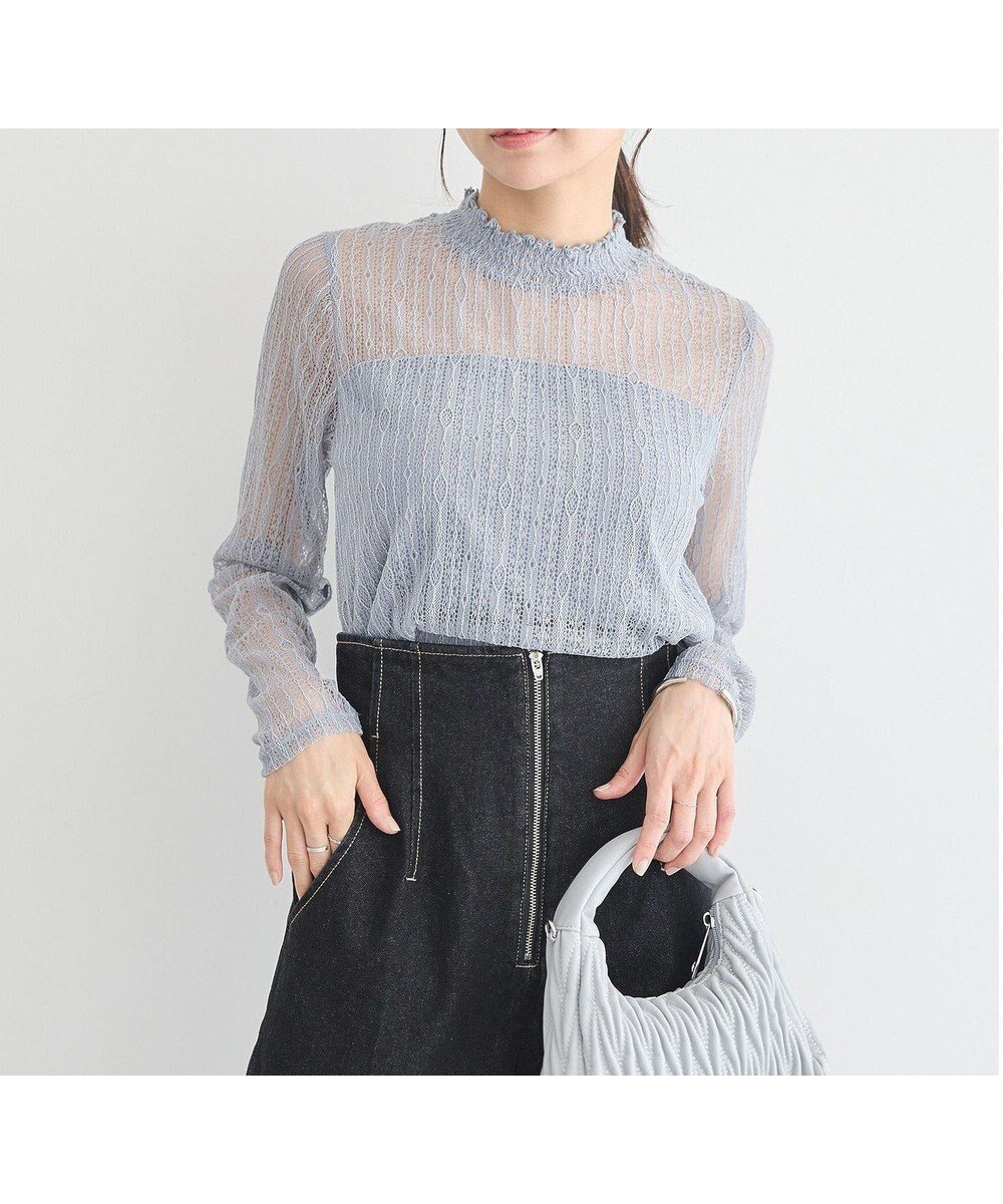 【アースミュージックアンドエコロジー/earth music&ecology】のレースドッキングプルオーバー インテリア・キッズ・メンズ・レディースファッション・服の通販 founy(ファニー) ファッション Fashion レディースファッション Fashion for Women トップス・カットソー Cut & Sew Tops シャツ・ブラウス・オフィスカジュアル Elegant Blouses & Button-Ups ロングTシャツ・Tシャツ Longline T-Shirts & Tees カジュアルプルオーバー・ニットトップス Pullovers & Knit Tops / Casual Pullovers カットソー・ベーシックTシャツ Cut-and-Sewn Tops / Stretch Tees & Basics おすすめ Recommended / Our Picks インナー Innerwear カットソー Cut and Sewn Top シャーリング Shirring, Ruched タートル Turtleneck, Turtle Collar ドッキング Docking, Mixed Material ベーシック Basic, Essential レース Lace, Lace Fabric 切替 Switching, Contrast Panel A/W・秋冬 Autumn/Winter Grayish Blue|ID: prp329100004666384 ipo3291000000033750417