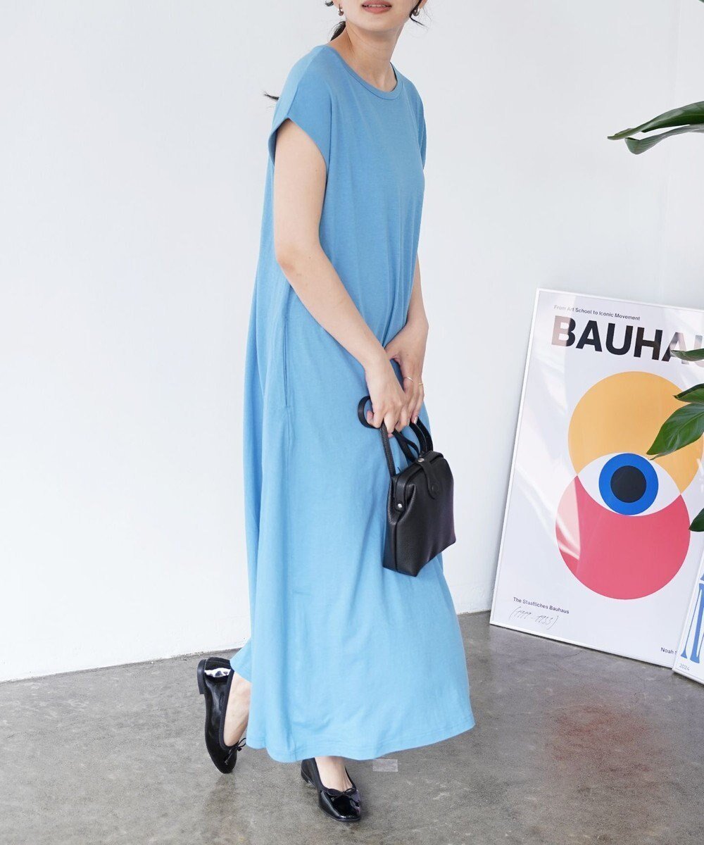 【トック/TOQUE】の〈大草直子さんアドバイザー〉【洗える/天然素材】タンギスコットン天竺 ワンピース インテリア・キッズ・メンズ・レディースファッション・服の通販 founy(ファニー) ファッション Fashion レディースファッション Fashion for Women ワンピース Dresses 春 Spring 洗える Machine Washable ストレート Straight, Straight Cut パターン Pattern, Design Print ポケット Pocket, Pocket Detail S/S・春夏 SS, Spring/Summer, Warm Season 夏 Summer エレガント 上品 Elegant サックスブルー|ID: prp329100004666396 ipo3291000000033750458