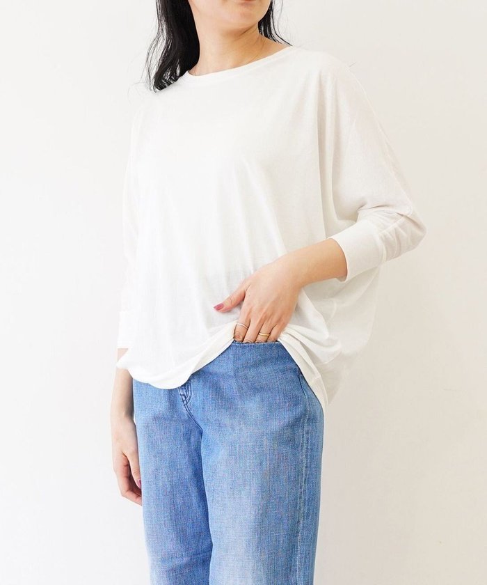 【トック/TOQUE】の〈大草直子さんアドバイザー〉 【洗える/天然素材】タンギスコットン天竺ドルマンTシャツ インテリア・キッズ・メンズ・レディースファッション・服の通販 founy(ファニー) https://founy.com/ ファッション Fashion レディースファッション Fashion for Women トップス・カットソー Cut & Sew Tops シャツ・ブラウス・オフィスカジュアル Elegant Blouses & Button-Ups ロングTシャツ・Tシャツ Longline T-Shirts & Tees カットソー・ベーシックTシャツ Cut-and-Sewn Tops / Stretch Tees & Basics 春 Spring 洗える Machine Washable カットソー Cut and Sewn Top ストレート Straight, Straight Cut センター Center, Center Line ブラウジング Blouson Silhouette, Cinched Waist S/S・春夏 SS, Spring/Summer, Warm Season 夏 Summer エレガント 上品 Elegant |ID: prp329100004666400 ipo3291000000033750464