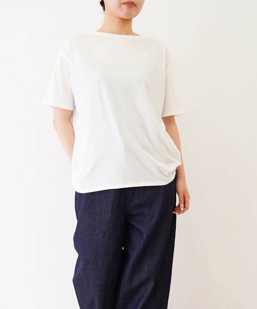 【トック/TOQUE】の〈大草直子さんアドバイザー〉 【洗える/天然素材】タンギス コットン天竺半袖Tシャツ インテリア・キッズ・メンズ・レディースファッション・服の通販 founy(ファニー) ファッション Fashion レディースファッション Fashion for Women トップス・カットソー Cut & Sew Tops シャツ・ブラウス・オフィスカジュアル Elegant Blouses & Button-Ups ロングTシャツ・Tシャツ Longline T-Shirts & Tees カットソー・ベーシックTシャツ Cut-and-Sewn Tops / Stretch Tees & Basics 春 Spring 洗える Machine Washable カットソー Cut and Sewn Top 半袖 Short Sleeve, Half Sleeve S/S・春夏 SS, Spring/Summer, Warm Season 日本製 Made In Japan 夏 Summer エレガント 上品 Elegant オフ|ID: prp329100004666403 ipo3291000000033750482