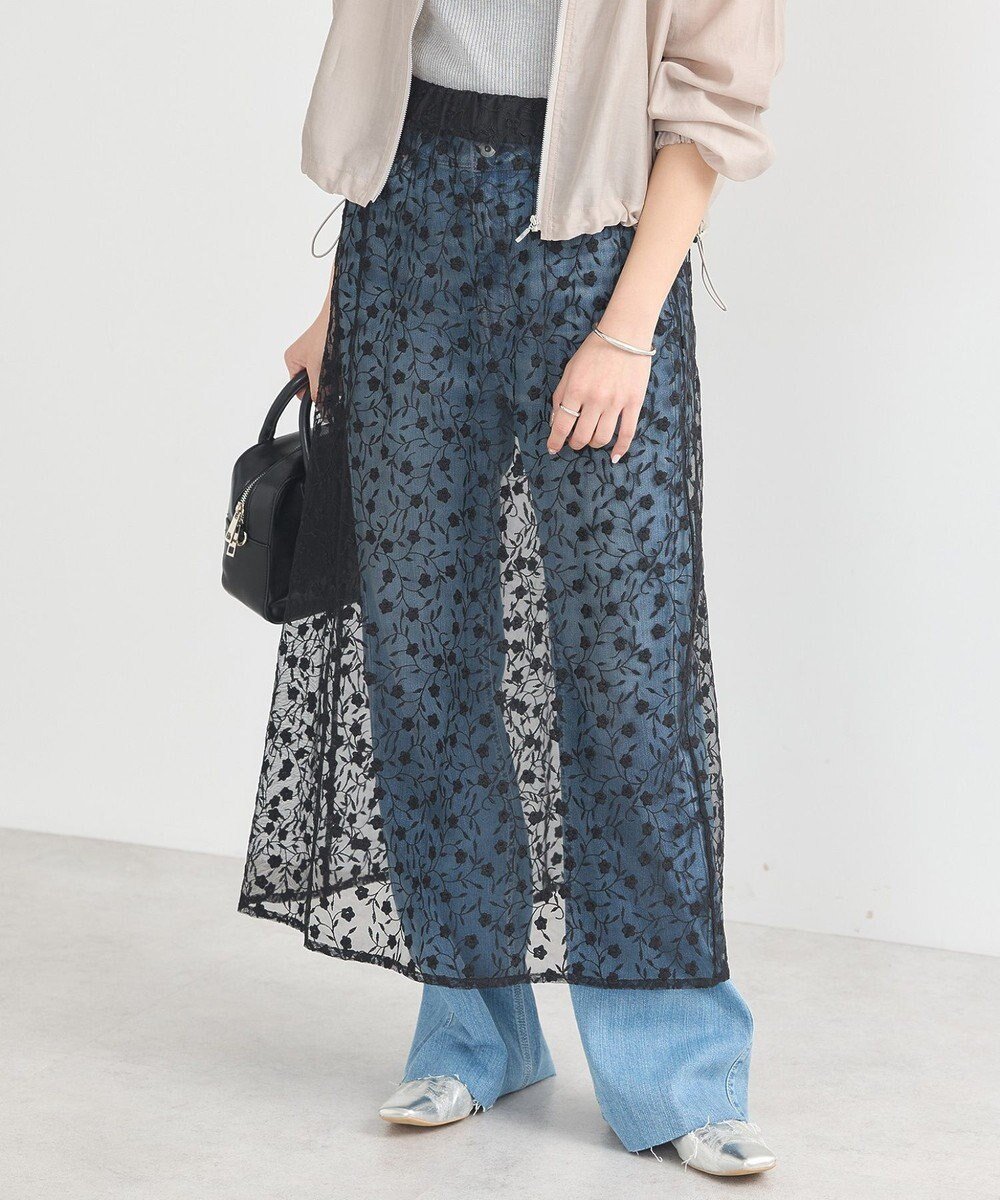 【アースミュージックアンドエコロジー/earth music&ecology】のシアーレースレイヤードスカート インテリア・キッズ・メンズ・レディースファッション・服の通販 founy(ファニー) 　ファッション　Fashion　レディースファッション　Fashion for Women　スカート　Skirts　おすすめ　Recommended / Our Picks　インナー　Innerwear　シアー　Sheer, See-Through　フェミニン　Feminine, Girly　ポケット　Pocket, Pocket Detail　レース　Lace, Lace Fabric　夏　Summer　春　Spring　S/S・春夏　SS, Spring/Summer, Warm Season　Black|ID: prp329100004666503 ipo3291000000033750808