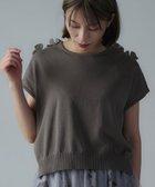 【ムーク/muuc】の花モチーフ付きコットンニットプルオーバー グレー|ID: prp329100004666579 ipo3291000000033751121