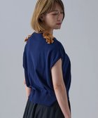 【ムーク/muuc】の花モチーフ付きコットンニットプルオーバー ネイビー|ID: prp329100004666579 ipo3291000000033751123