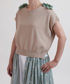 【ムーク/muuc】の花モチーフ付きコットンニットプルオーバー ベージュ|ID: prp329100004666579 ipo3291000000033751124