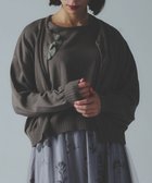 【ムーク/muuc】の花モチーフ付きコットンニットカーディガン グレー|ID: prp329100004666581 ipo3291000000033751129