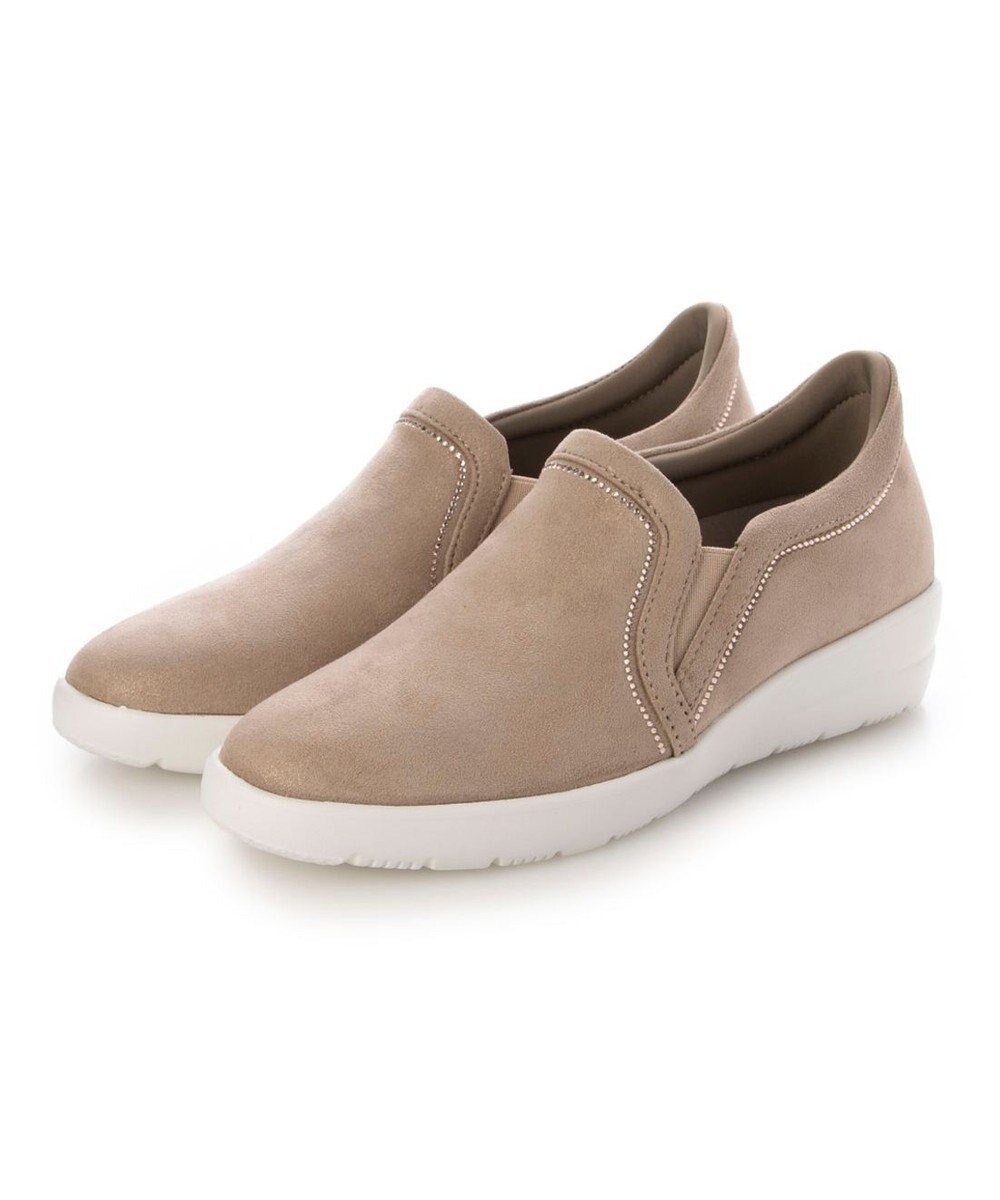 【リズ ラフィーネ/Riz raffinee】のRiz raffinee ヒールアップスリッポンスニーカー インテリア・キッズ・メンズ・レディースファッション・服の通販 founy(ファニー) 　ファッション　Fashion　レディースファッション　Fashion for Women　エレガント 上品　Elegant　オケージョン　Occasion Wear　厚底　Platform Shoes　春　Spring　軽量　Lightweight, Ultra Light　シンプル　Simple, Minimal　ストーン　Stone, Gem-Like　スニーカー　Sneakers, Trainers　スリッポン　Slip-On, Loafer　トレンド　Trend, Trending Now　フェミニン　Feminine, Girly　ベーシック　Basic, Essential　S/S・春夏　SS, Spring/Summer, Warm Season　夏　Summer　セレモニー　Ceremony　卒業式　Graduation Ceremony　ビジネス 仕事 通勤　Business / Work / Commuting　2025年　2025　2025春夏・S/S　Spring/Summer 2025 SS25　オークメタリック|ID: prp329100004666590 ipo3291000000033751160