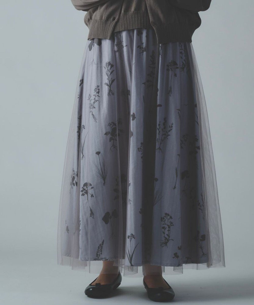 【ムーク/muuc】の【植物の影絵プリント】チュールレイヤースカート 人気、トレンドファッション・服の通販 founy(ファニー) 　ファッション　Fashion　レディースファッション　Fashion for Women　スカート　Skirts　春　Spring　ギャザー　Gathered, Ruffled　シンプル　Simple, Minimal　チュール　Tulip, Tulip Motif　ハンド　Hand, Handmade　プリント　Print, Printed Pattern　ボタニカル　Botanical, Floral Pattern　S/S・春夏　SS, Spring/Summer, Warm Season　おすすめ　Recommended / Our Picks　夏　Summer　 other-1|ID: prp329100004666655 ipo3291000000033751390