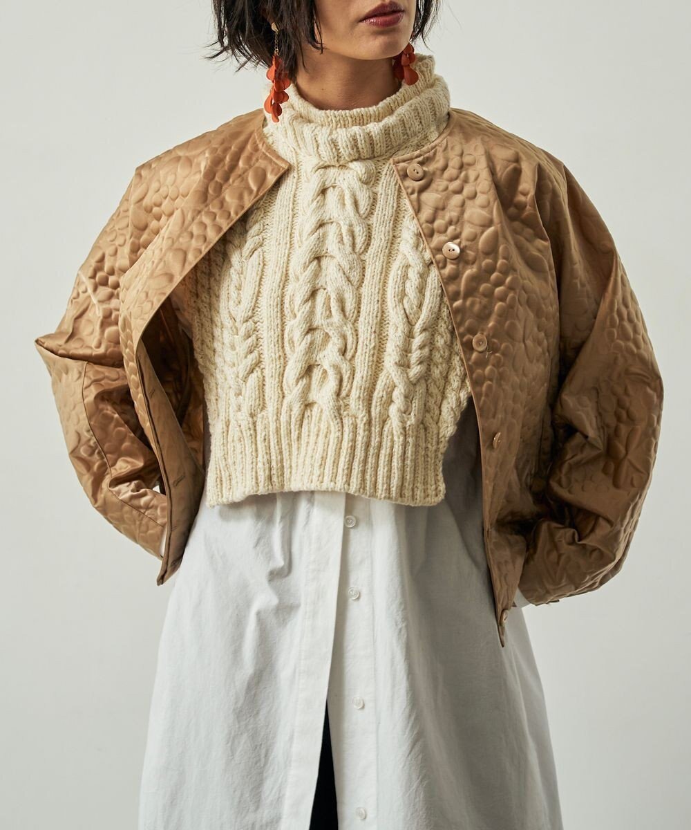 【ムーク/muuc】の【土の凹凸を表現したナイロン素材】テレイン ブルゾン 人気、トレンドファッション・服の通販 founy(ファニー) 　ファッション　Fashion　レディースファッション　Fashion for Women　アウター　Coat / Outerwear Collection　レディースジャケット・軽アウター　Jackets　ブルゾンジャケット・スポーティアウター　Blouson Jackets　ノーカラージャケット / シンプル上品コーデ　Collarless Jackets　カフス　Cuff Design　シルバー　Silver, Metallic Silver　ジャケット　Jacket, Outerwear　ブルゾン　Blouson, Bomber Jacket　A/W・秋冬　Autumn/Winter　S/S・春夏　SS, Spring/Summer, Warm Season　夏　Summer　エレガント 上品　Elegant　 other-1|ID: prp329100004666657 ipo3291000000033751407